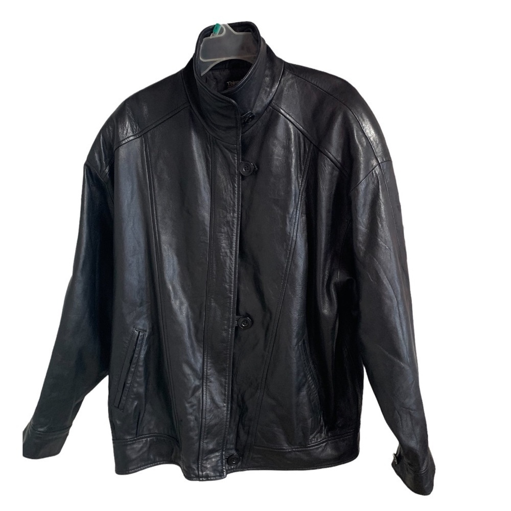 Vintage leather genuine leather thinsulate jacket
